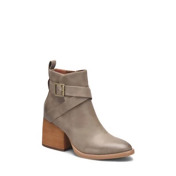 Kork-Ease Beige Ankle Boots with Buckle Accent - Picture 6 of 6